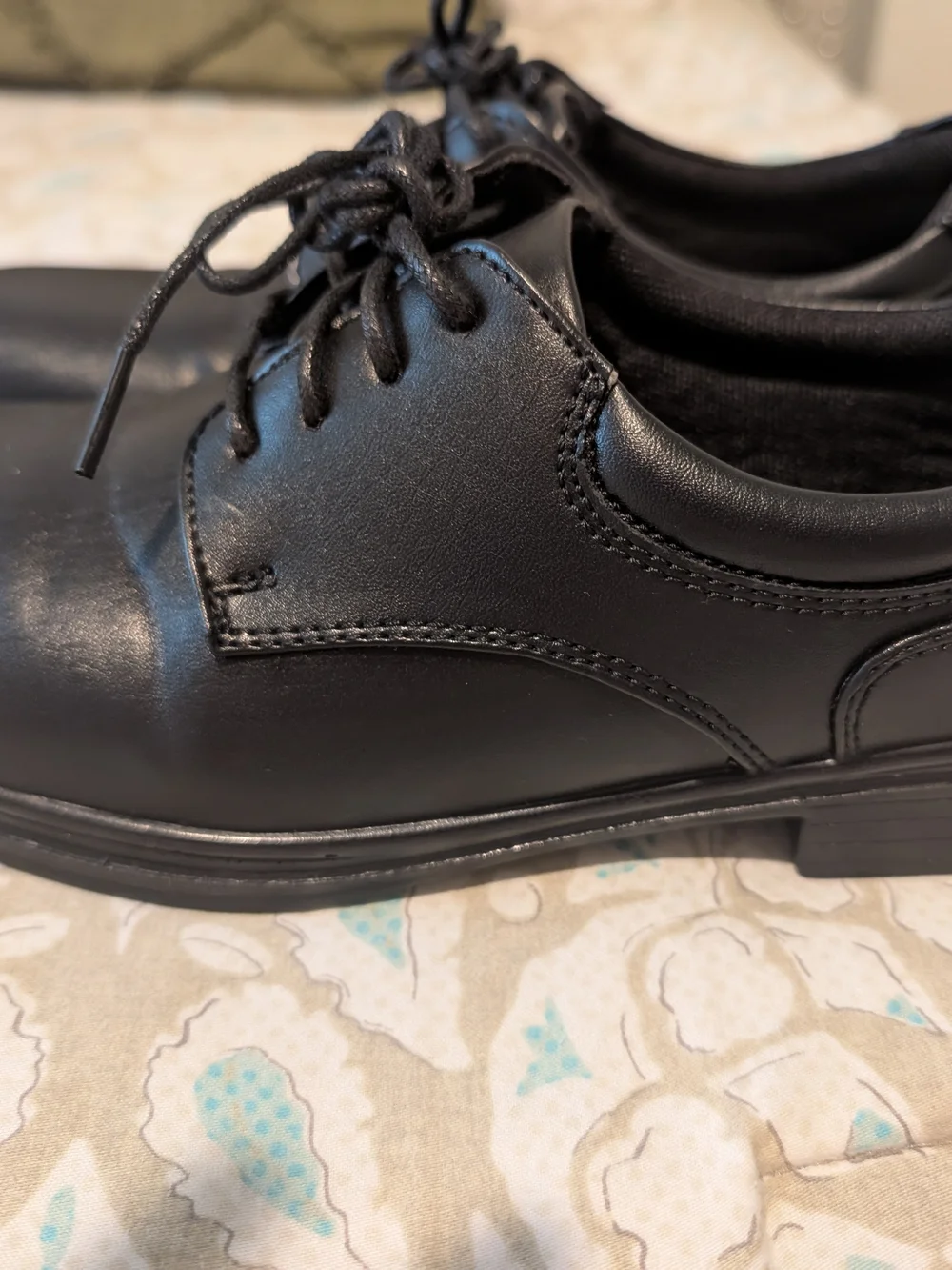 Deerstags Boy’s Black Leather Lace-Up Dress Shoes